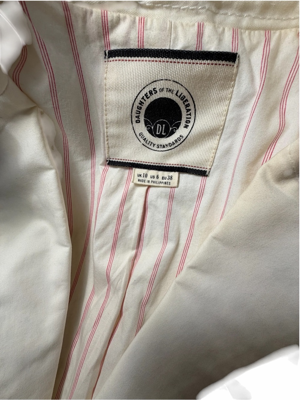 Daughters of the Liberation Sea Nettle Cream Jellyfish Print Blazer Jacket Sz 6 - Picture 7 of 14